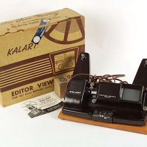 Kalart Art Deco Movie Film Editor Viewer in Box