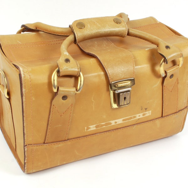 Vintage Tan Leather Camera Bag 1970s