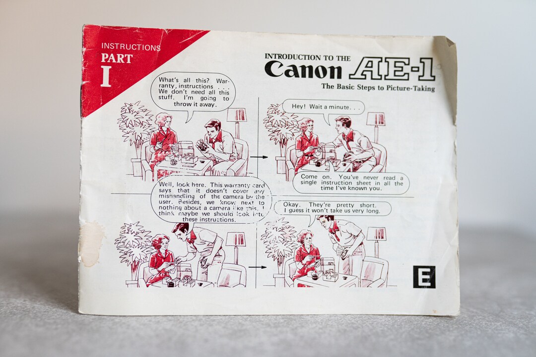 Canon AE1 Instructions Manual Part I Etsy