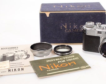 Nikon M Sync Rangefinder Camera #6101407 w/50mm 1.4 #325406,Box,Manual,Hood,Info