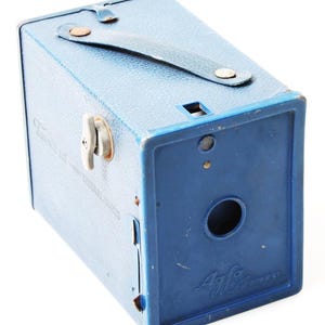 Vintage Agfa Ansco Blue Box-camera voor mediumformaat film