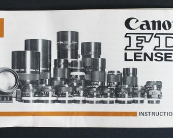Canon FD Lenses Instructions