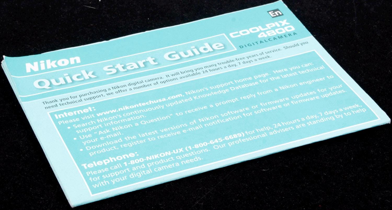Nikon Coolpix 4800 Quick Start Guide UK