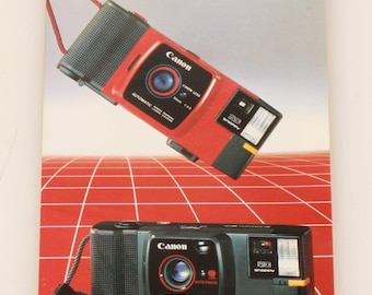 Folleto de la cámara Canon Snappy 50/20 de 35 mm vintage (nuevo stock antiguo, regalo de fotografía en película, pieza de exhibición)