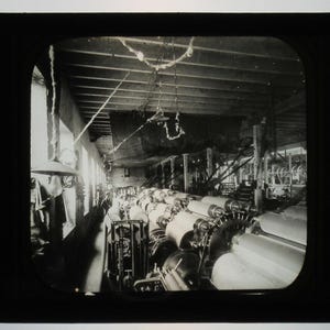 Occupational,  Textile Factory Setting. 1900. Photo On Glass.