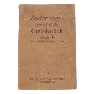 Kodak Cine Model E Instructions - FAST N FREE