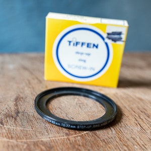 Tiffen 62mm to 77mm Step Up Ring in Box, New Old Stock