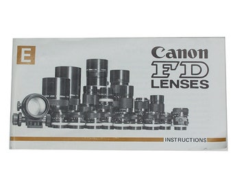 FD Lens Instructions Canon English 47 Pages