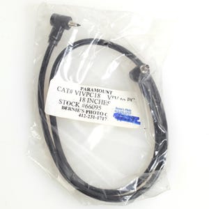 May include: A black Paramount VIVPC18 Viv to PC cable, 18 inches long, in a clear plastic bag. The label includes the stock number #66095 and Bernie's Photo contact information.