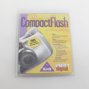Cartão de memória Compact Flash Unity Digital de 16 MB - novo estoque antigo