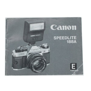 Speedlite 188A Canon Instruction Manual