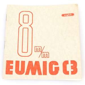 Eumig C3 8mm Owner&#39;s Manual C1959 Original