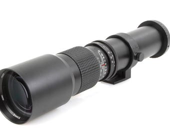 Teleobjetivo Opteka 400 mm F8 con teleconvertidor 2X para Canon FD