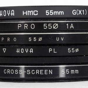 Filtry 55 mm, zestaw 5 sztuk, Green Sky 1a, polaryzator UV, krzyżowy ekran