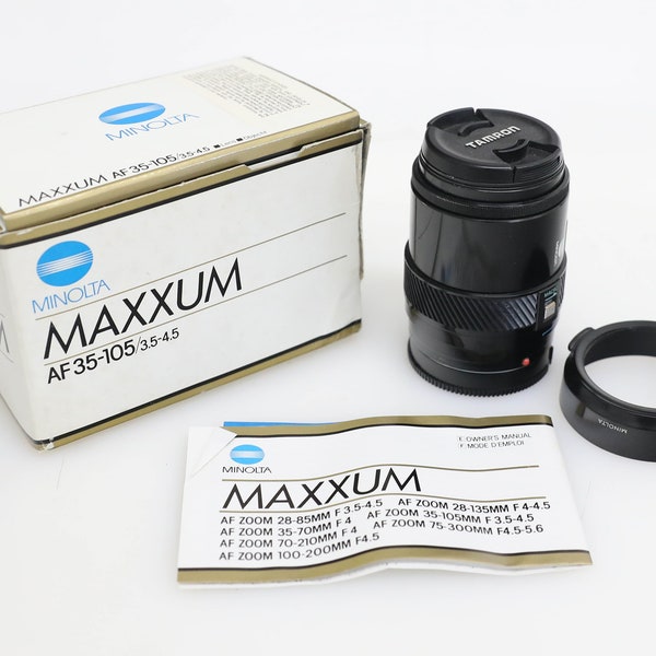 Minolta Maxxum AF Zoom 35-405mm f/3.5-4.5 Lens w/Hood in Original Box for Sony A