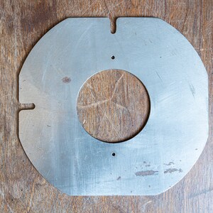 Vintage Metal 6 3/8 x 6 Lens Board w/ Notches and 63mm Opening
