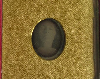 Post Mortem, Young Woman. 6th Plate Daguerreotype, Oval Mat Opening. Full Case.