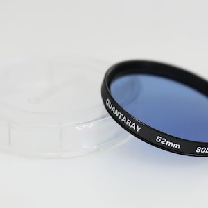Vintage Quantaray 52mm Blue (80B) Lens Filter in Case