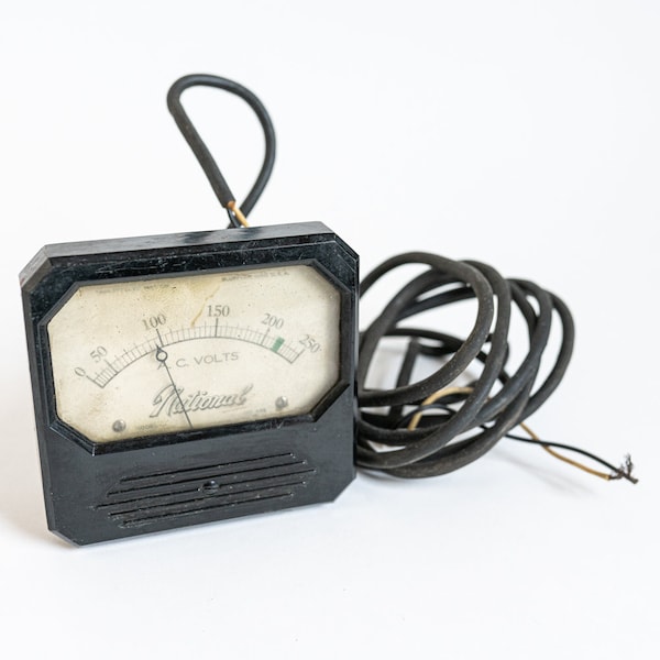 Art Deco A.C. Volt Meter National Display - AS IS - Prop or Display