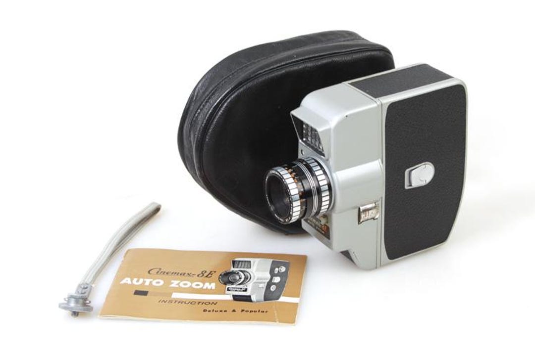 Movie Camera Cinemax 8e Reflex W/ Leather Case Hand Strap Manual