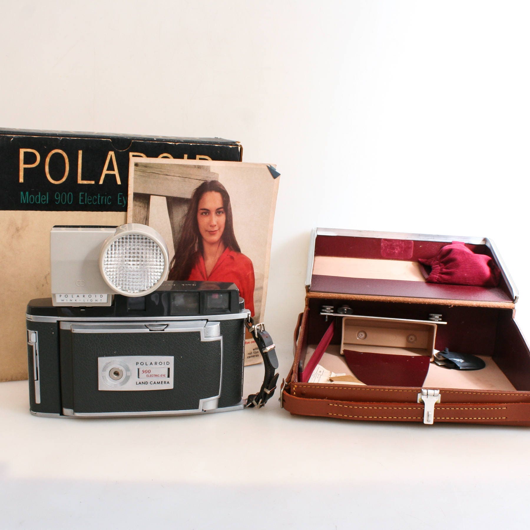 Vintage Polaroid Electric Eye Land Camera, Model 900, Original Box