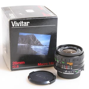 Vivitar 28MM F 2.8 Macro 1:6X For Minolta  MD Great For Micro 4/3 Cameras, IN BOX