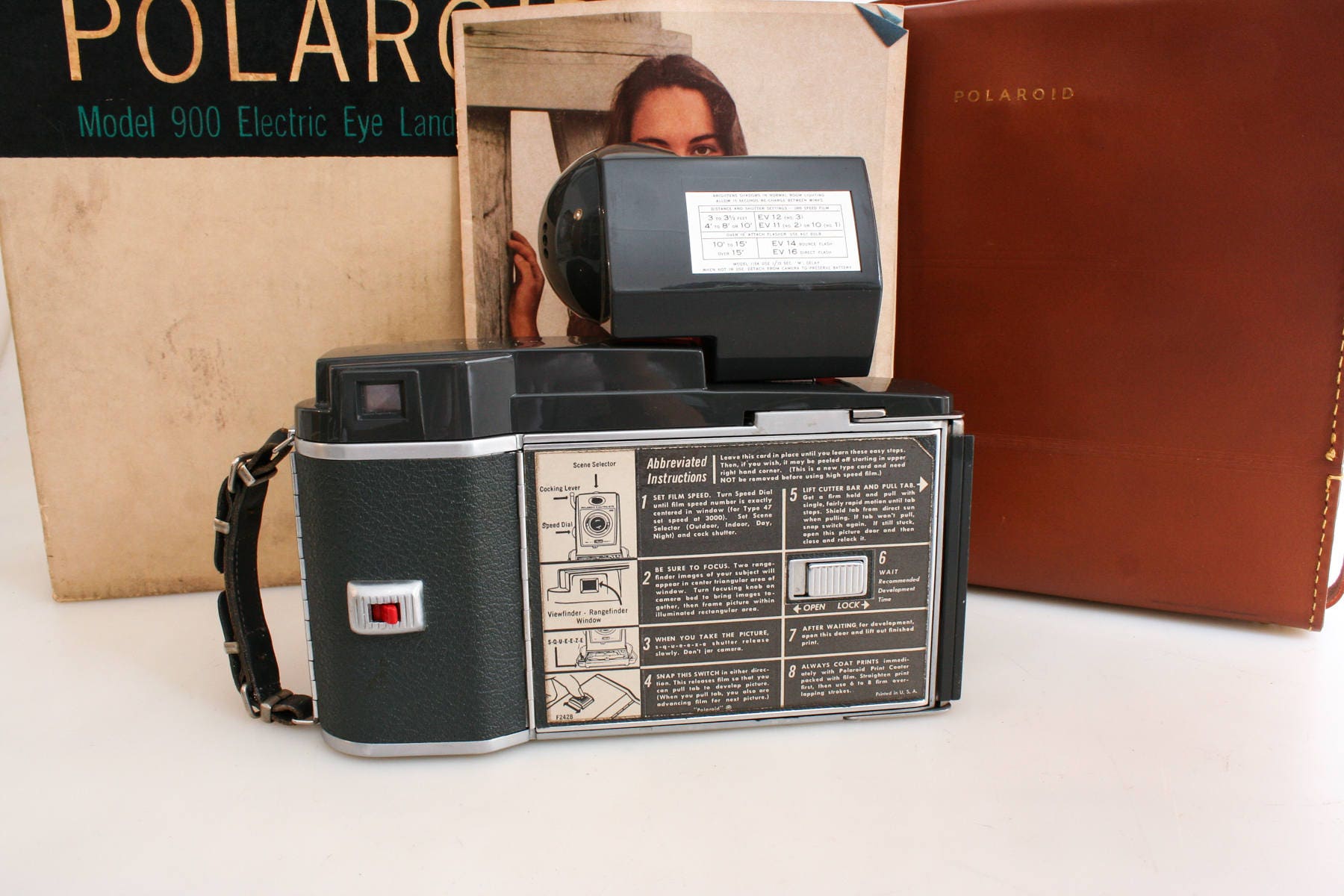 Vintage Polaroid Electric Eye Land Camera, Model 900, Original Box
