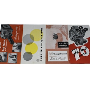 Filmo 8mm and 16mm Motion Picture Cameras Booklets Bell & Howell Set of 4