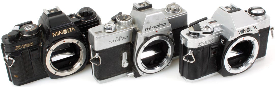 minoltaカメラ　アンティーク ビンテージ ミノルタ 35mm カメラ 3台セット（部品取りまたは修理用