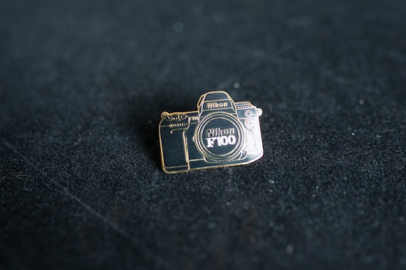 Nikon F-100 Film SLR Camera Lapel Pin Vintage New Old Stock