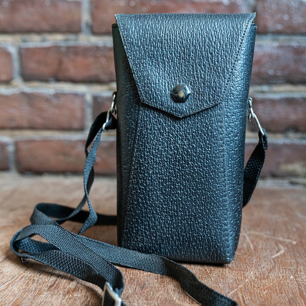 Vintage Black Leather Camera Case w/ Strap