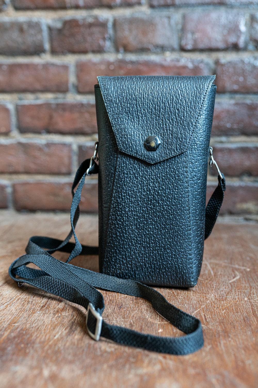 Accessory Case w/ Strap Vintage Black Leather Camera