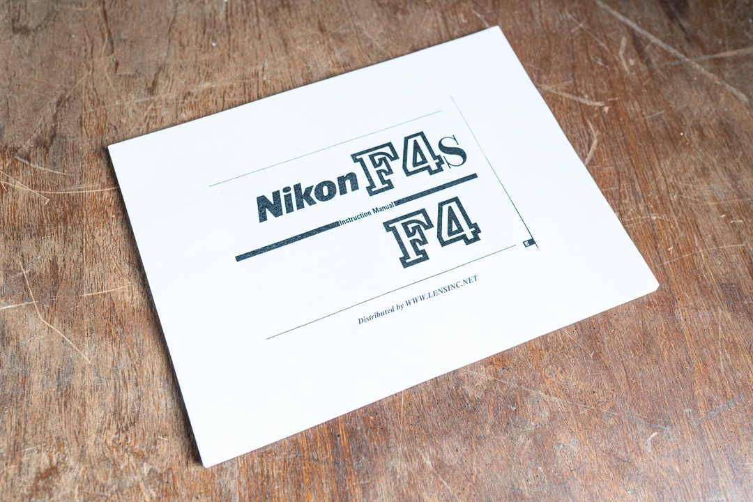 Nikon F4s / Nikon F4 Reprinted Instructions Manual Not an Original Etsy