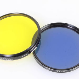 58mm Tiffen HCE filters Set Of 2, Blue And Yellow