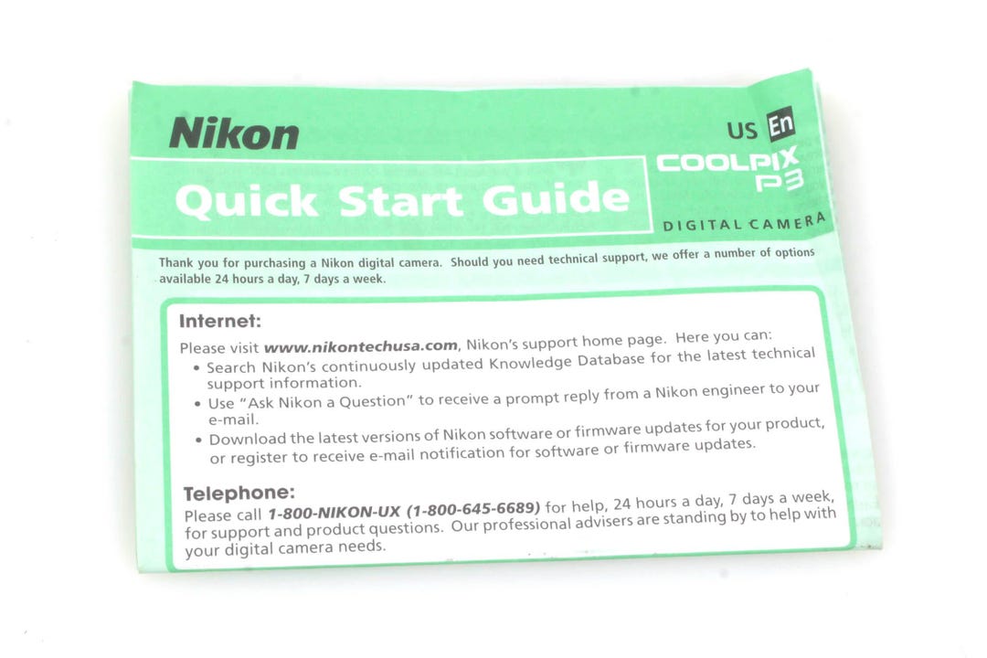 Nikon Coolpix P3 Quick Start Guide - Etsy