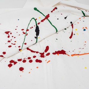 Large White Vintage Splatter Painted Photography Backdrop