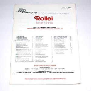Price List Rollei / Rolleiflex April 1995