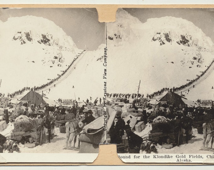 Stereoview - Alaska Mining Scene in Klondike Gold Fields - Early 1900s ...