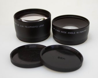Juego de 2 objetivos Decophoto de alta definición de 58 mm: gran angular/macro y teleobjetivo