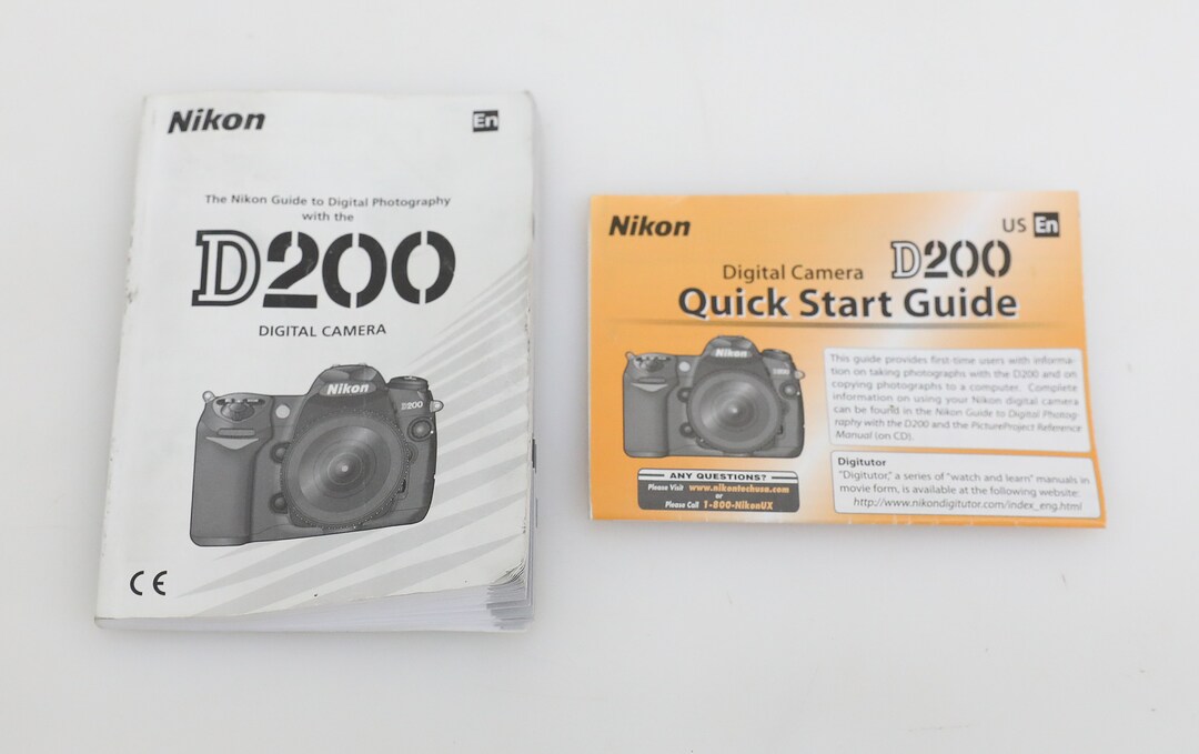 Nikon D200 DSLR Camera Instruction Manual and Quick Start Guide in