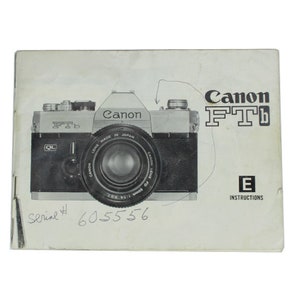 FTb Canon Instruction Manual Original