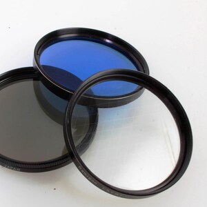 55mm filters set of 3 (crystal cross, blue, and polarizer)