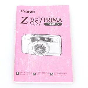 Canon Z85 Prima 35MM Film Camera Manual Instruction Book - EN FR ES - Used