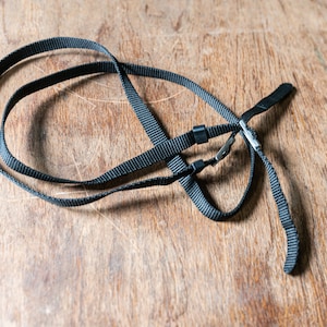 Vintage Thin Black Cloth Camera Strap