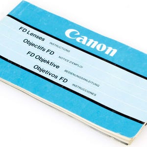 Canon FD Lens Instruction for Film Lenses