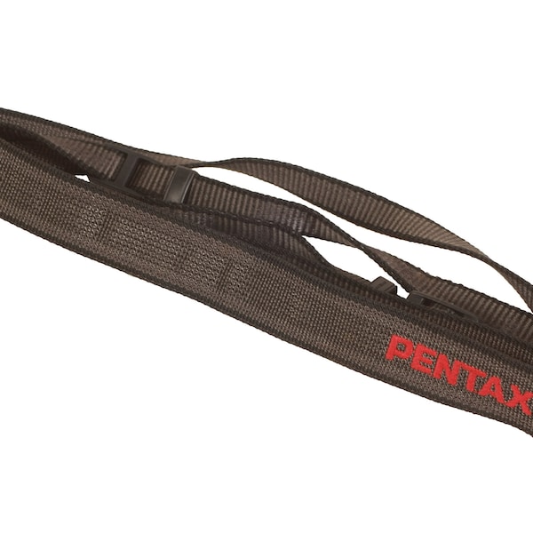 Vintage Pentax Camera Strap - Black Grey Red