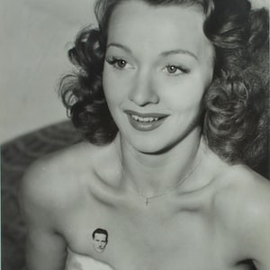 Film Actress, Mans Face Floats On Chest, Darkroom Magic. B&w 8x10 In Frame.