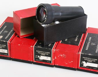 Bausch and Lomb Balcoted 7 INCH F/3.5 Projection Lenses Lot of 6 IN BOXES