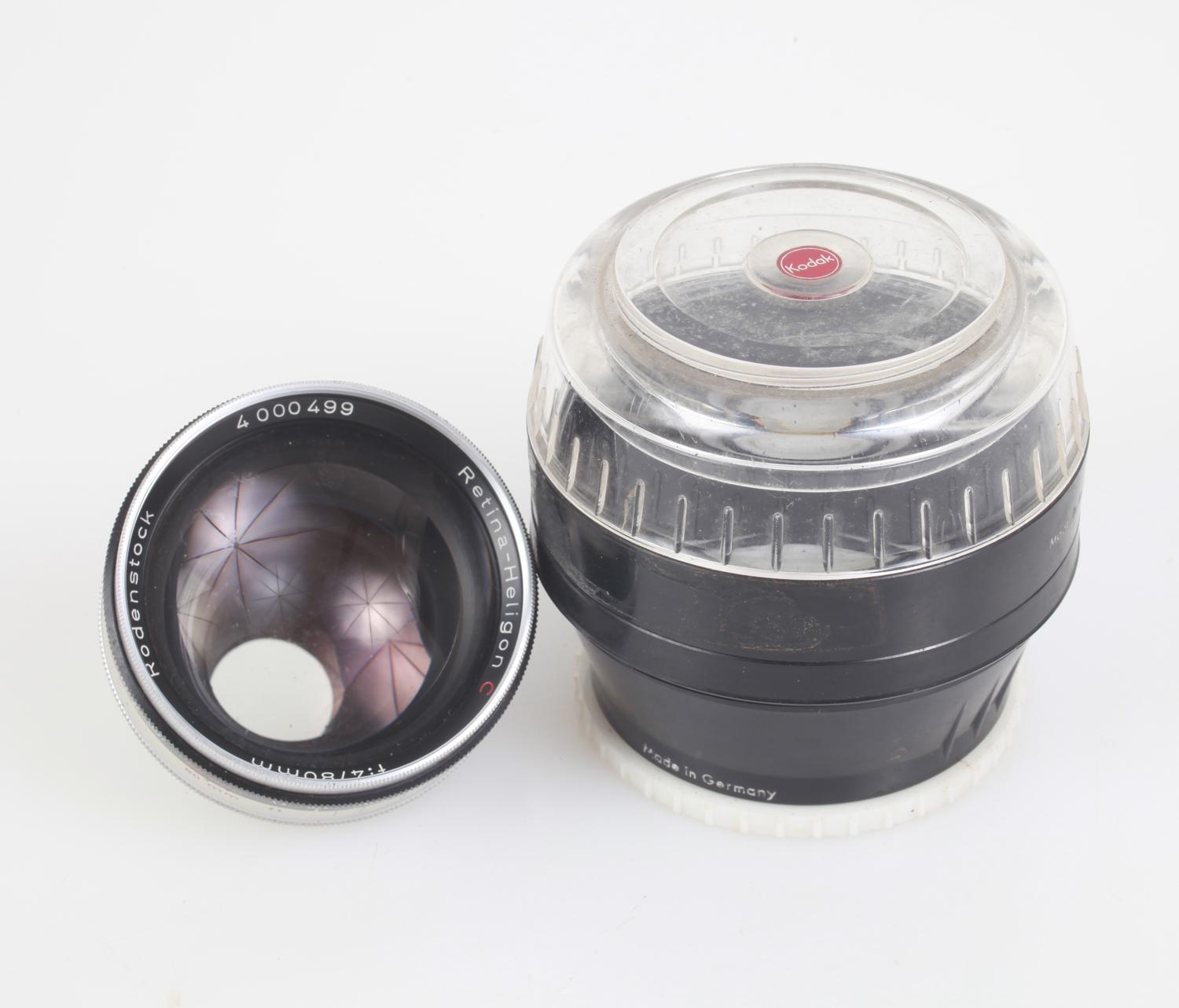 Kodak 80mm F/4 Rodenstock Retina-heligon C Camera Lens W/hard Case