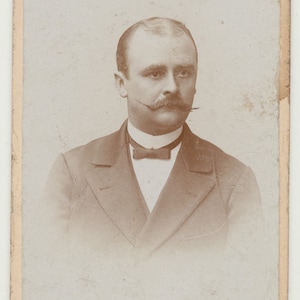 Balding Man w/ a Very Pointed Mustache. CDV. Berlin, N.W. Germany.